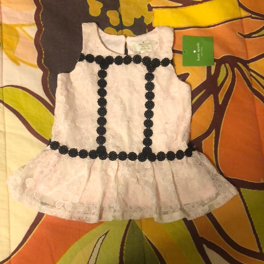 Kate Spade NWT baby girl tunic pale pink lace 18m